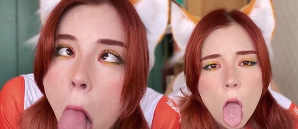 Ahegao Face Babe Deep Sucking Big Dick and Doggy Fuck - Creampie - FullHD - SweetieFox (2020)