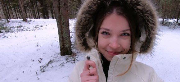 I love quick sex outdoors even in winter - Cum on my pretty face POV - FullHD - MihaNika69 (2020)