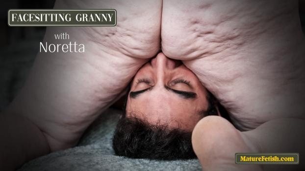 Noretta - Saggy tits Noretta sits on young mans face with hairy granny pussy - FullHD (2024)